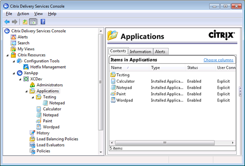 Citrix Delivery Services Console Applications